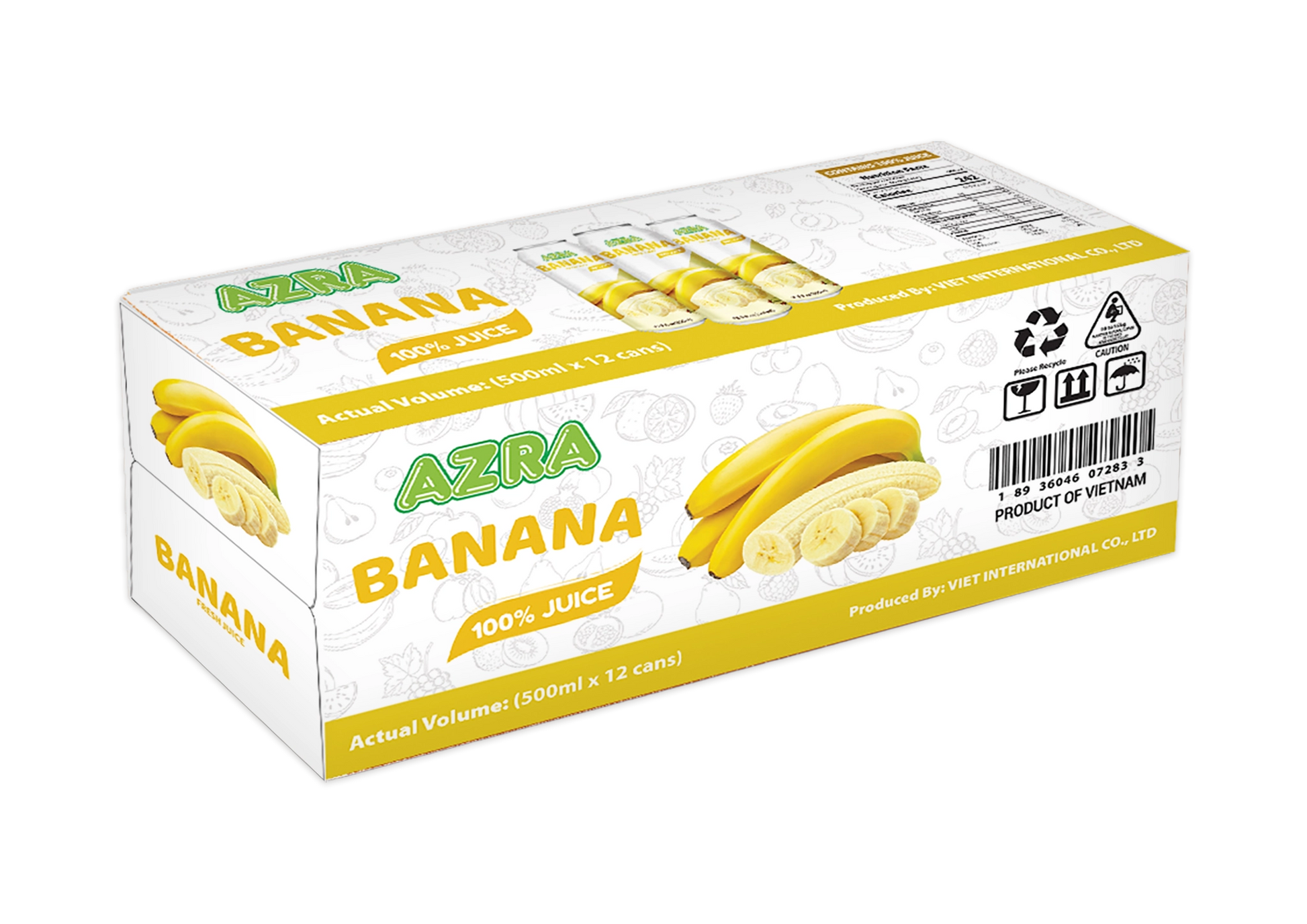 Banana tropical juice bulk case 12 cans
