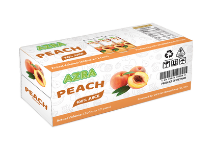 AZRA Peach Juice 12 Can Case 6 Liter Total
