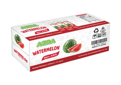 AZRA Watermelon Juice 12 Can Case 6 Liter Total