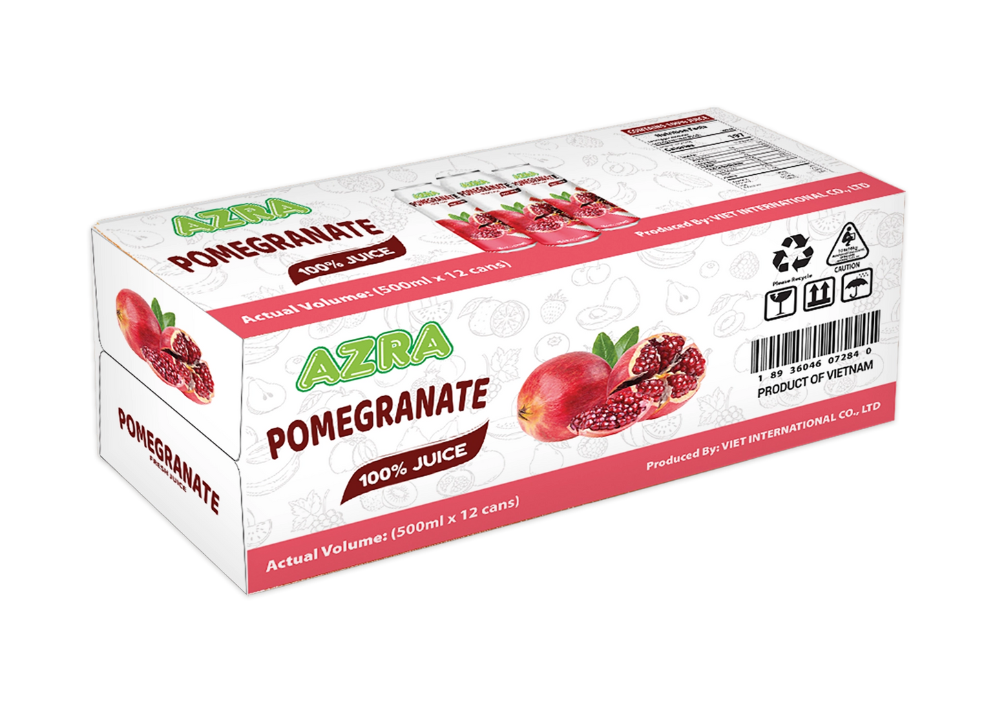 AZRA Pomegranate Juice Case Imported from Vietnam