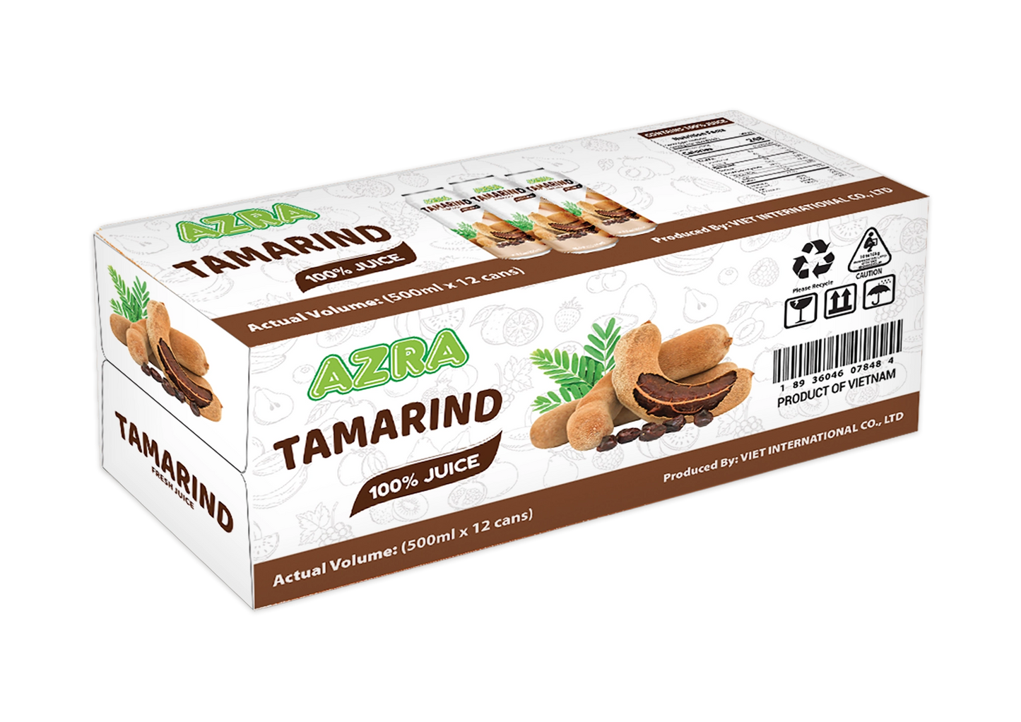 AZRA Tamarind Juice 12 Can Case 6 Liter