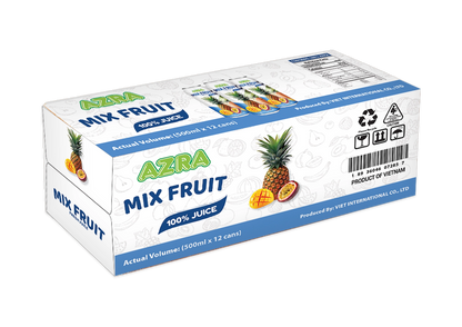 AZRA Mix Fruit Juice 12 can case 500ml packaging box