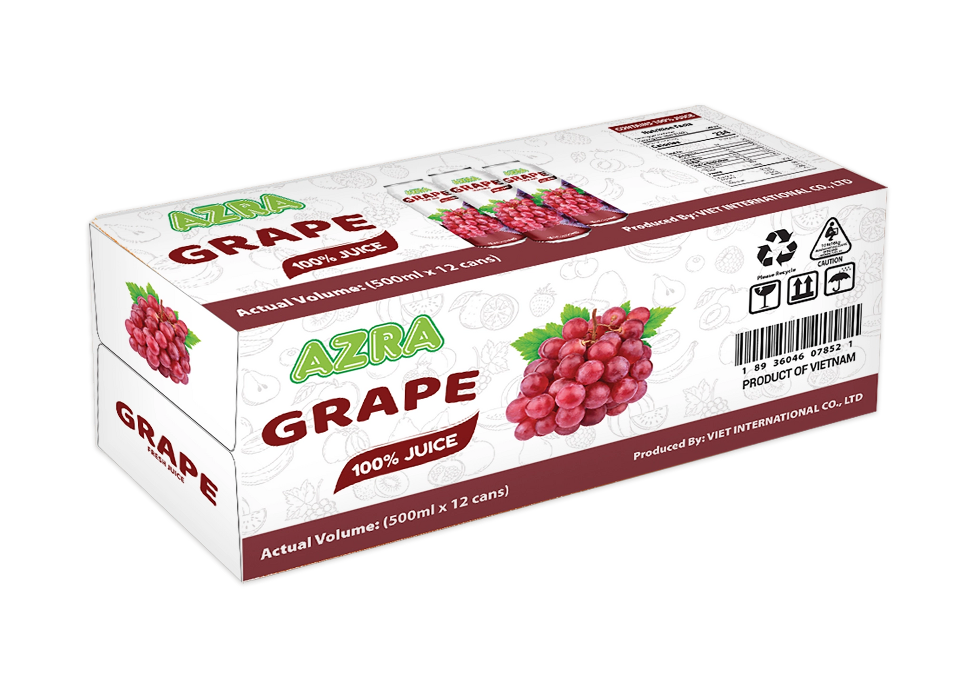 AZRA Grape Juice 12 Can Case 6 Liter