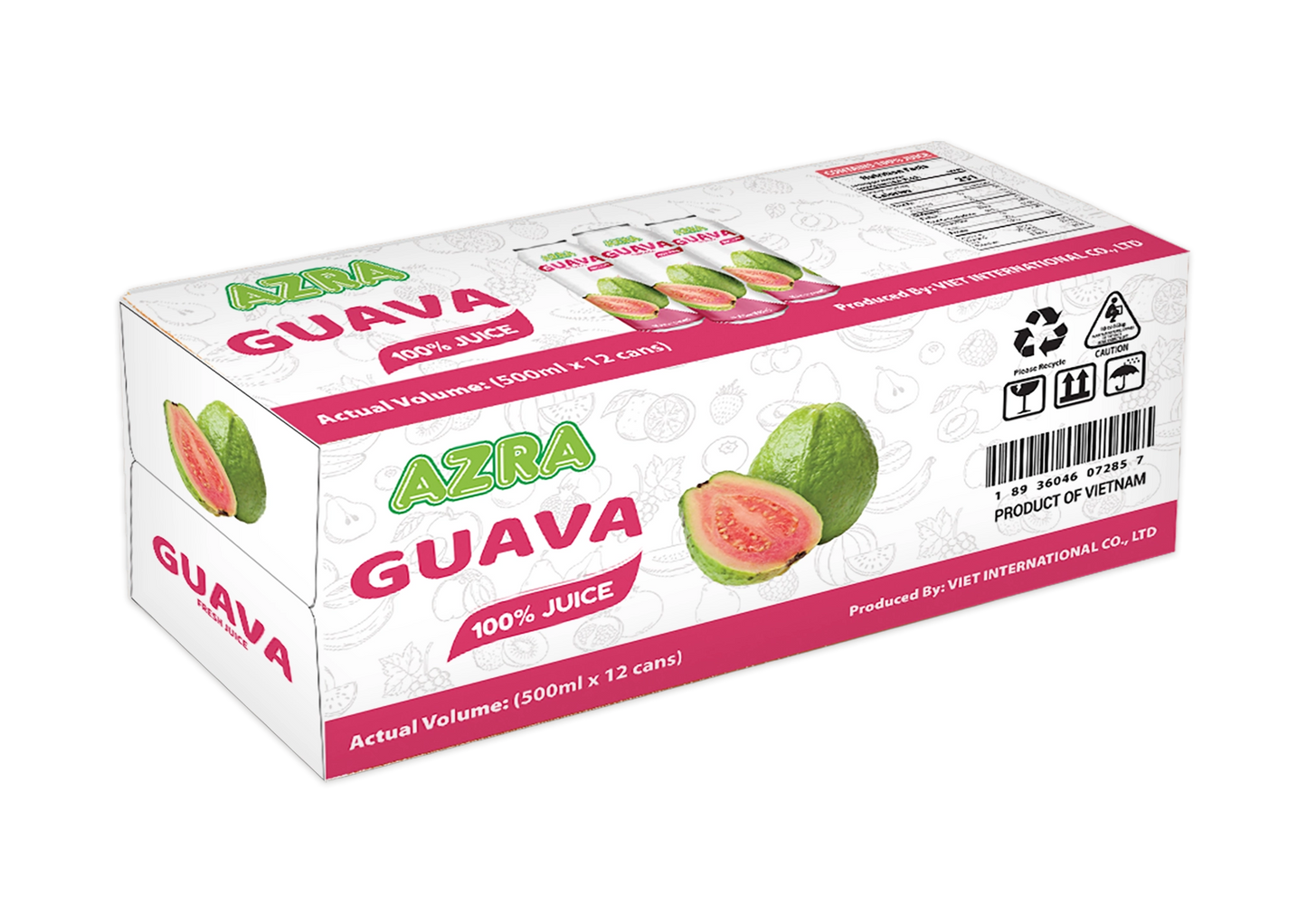 AZRA Guava Juice 12 Can Case 6 Liter Total