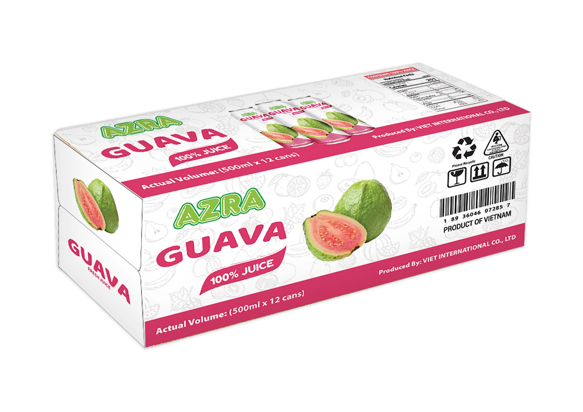 AZRA Guava Juice 12 Can Case 6 Liter Total