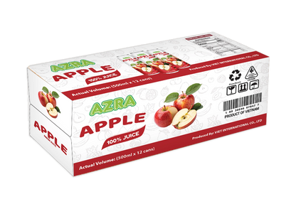 AZRA Apple Juice 12 Can Case Packaging