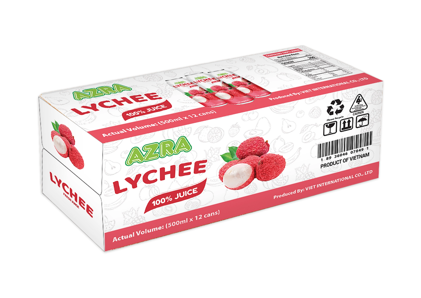 AZRA Lychee Juice 12 Can Case