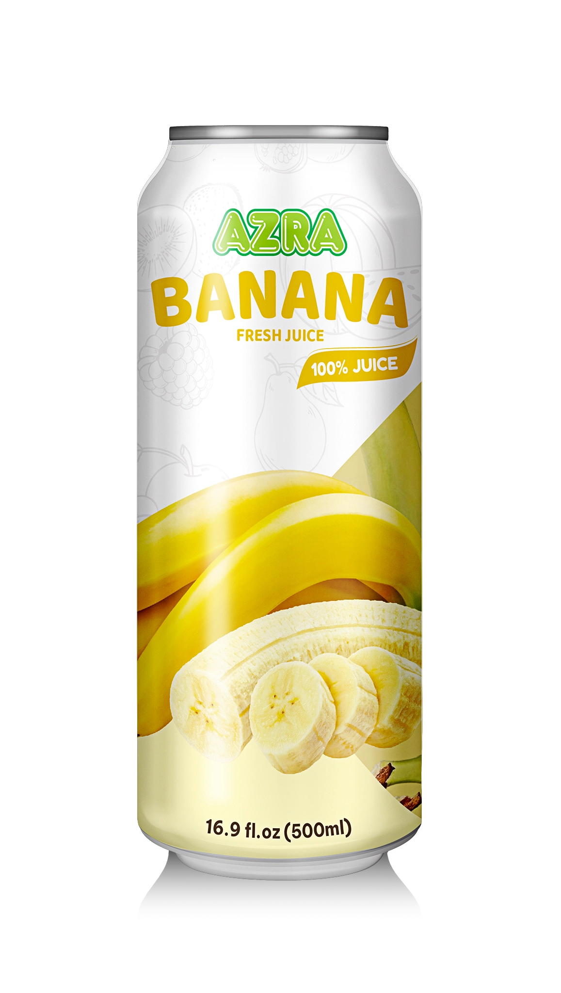 AZRA Banana Juice 12 Pack – 100% Tropical Juice – 500ml Cans – Imported from Vietnam