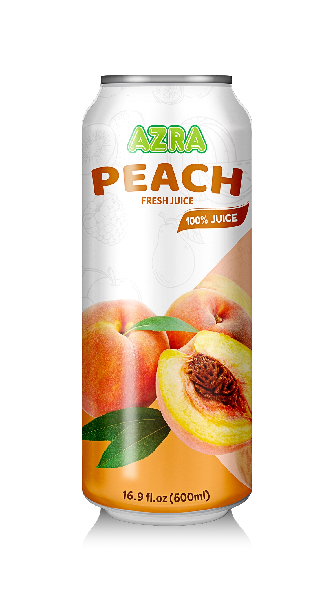 AZRA Peach 100% Juice 500ml Can