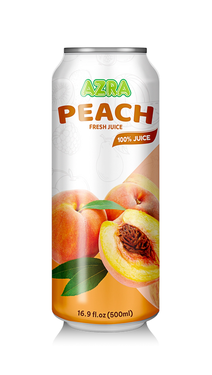 AZRA Peach 100% Juice 500ml Can