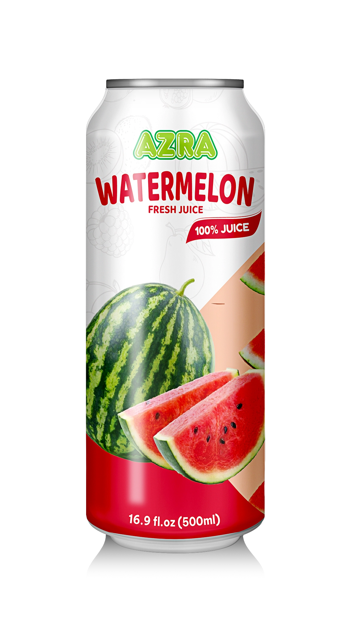 AZRA Watermelon Juice 12 Pack – 100% Tropical Juice – 500ml Cans – Imported from Vietnam