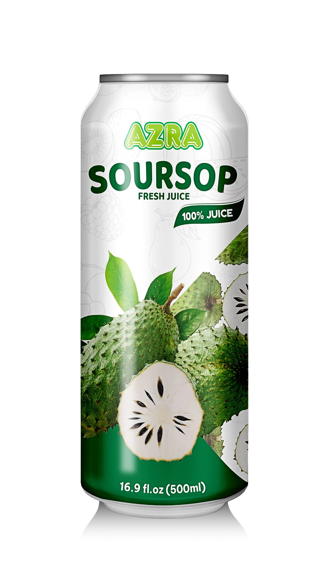 AZRA Soursop Juice 500ml Can – 100% Tropical Fruit Juice Imported from Vietnam