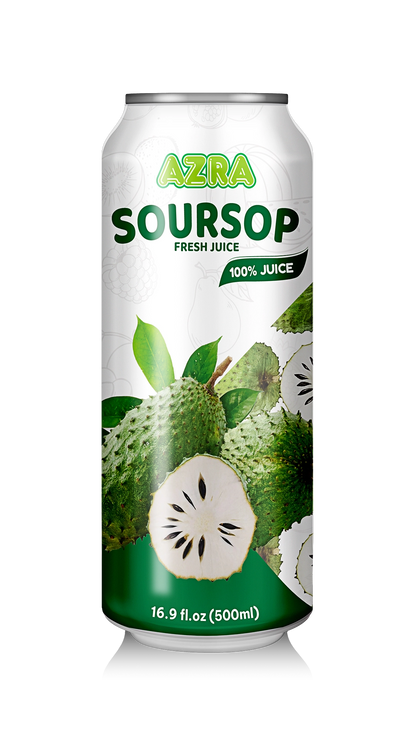 AZRA Soursop Juice 500ml Can – 100% Tropical Fruit Juice Imported from Vietnam