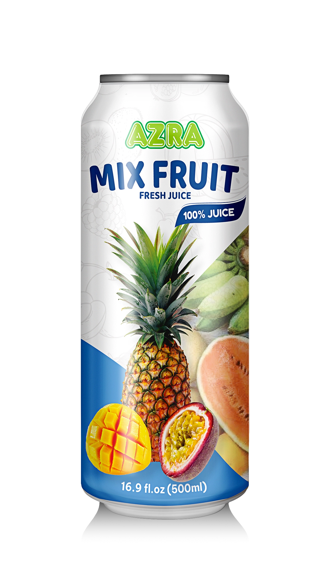 AZRA Mix Fruit 100 percent tropical juice 500ml aluminum can