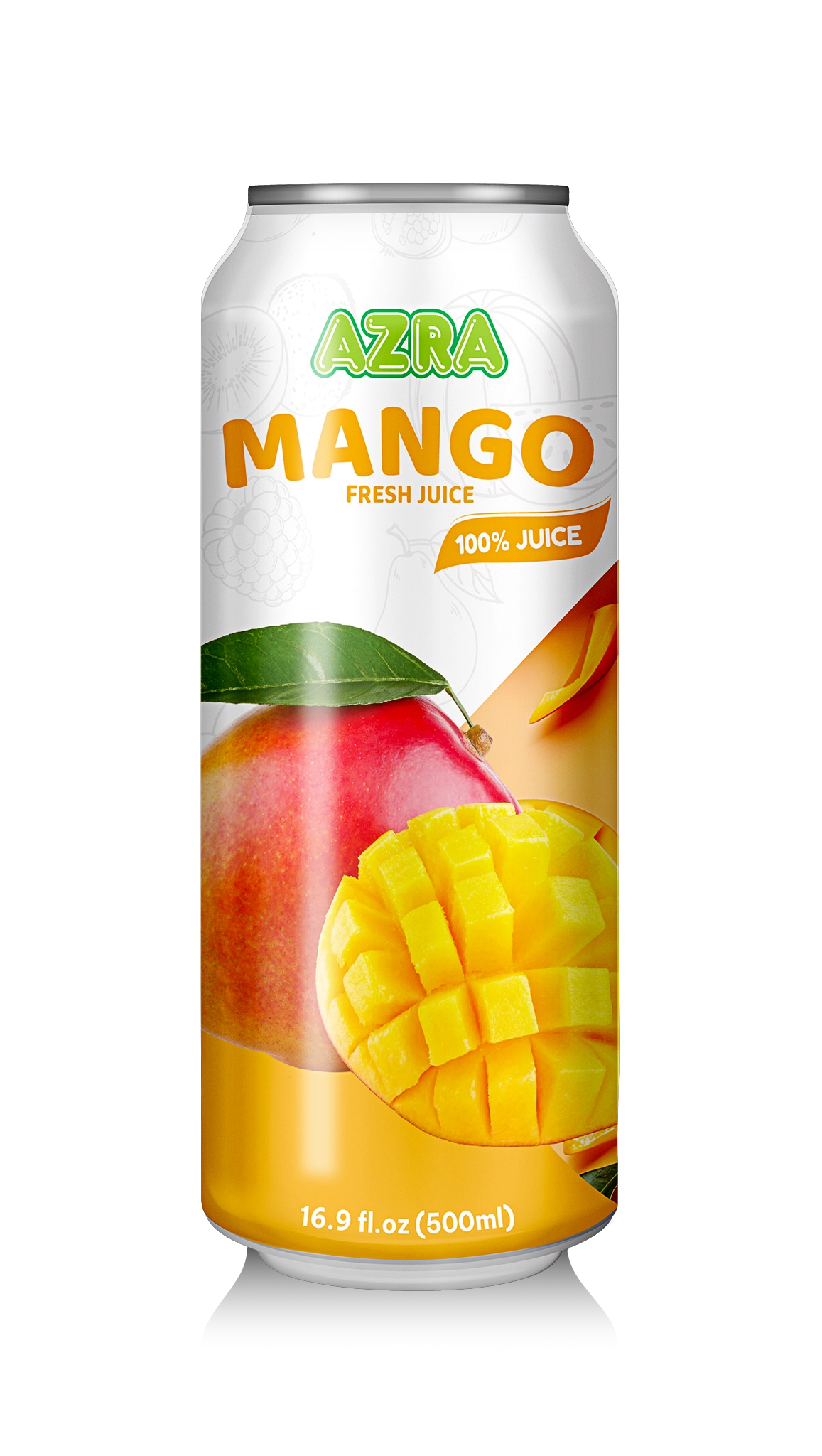 AZRA Mango Fresh Juice 500ml can 100 percent juice tropical beverage