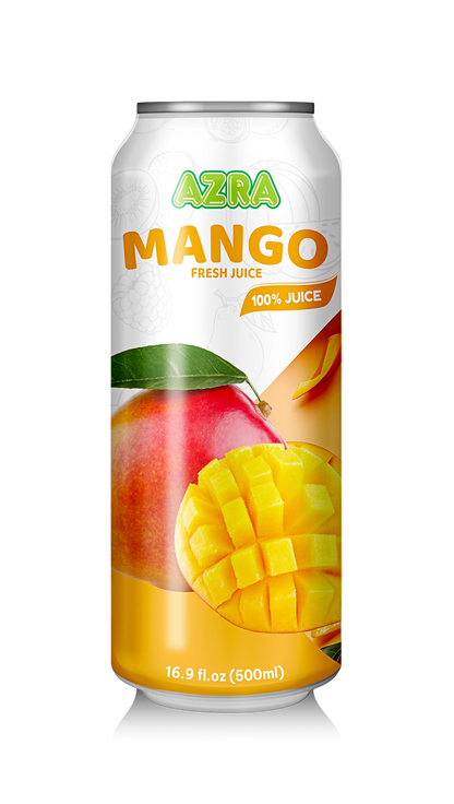AZRA Mango Fresh Juice 500ml can 100 percent juice tropical beverage