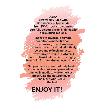 AZRA Strawberry Juice 12 Pack – 100% Tropical Juice – 500ml Cans – Imported from Vietnam