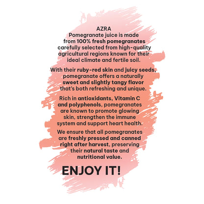 AZRA Pomegranate Juice 12 Pack – 100% Tropical Juice – 500ml Cans – Imported from Vietnam