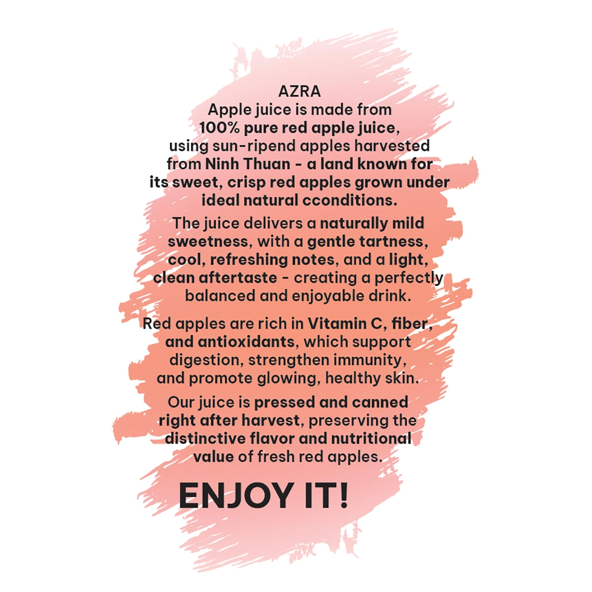 AZRA Apple Juice 12 Pack – 100% Juice – 500ml Cans – Imported from Vietnam