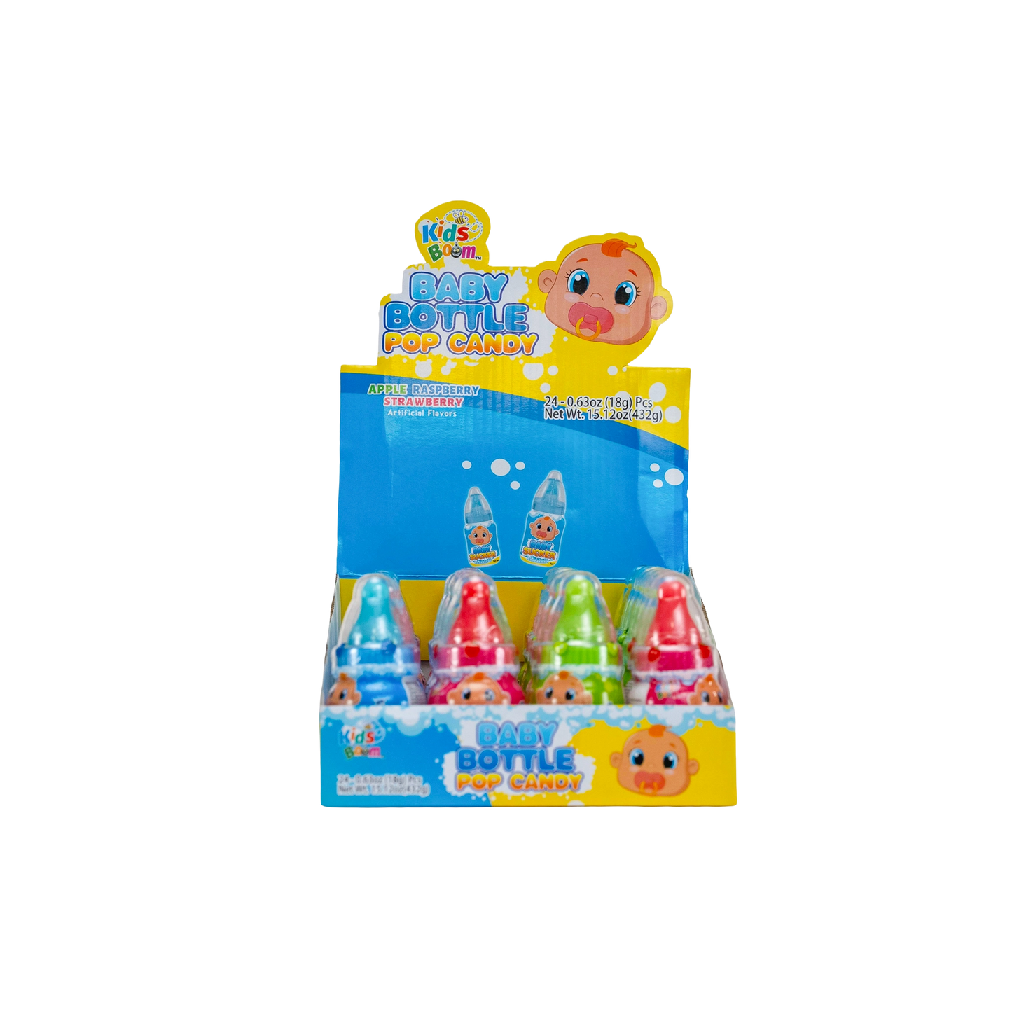 KidsBoom™ Baby Bottle Pop Candy- 24 pcs ( 18g Each) |Colorful Fun