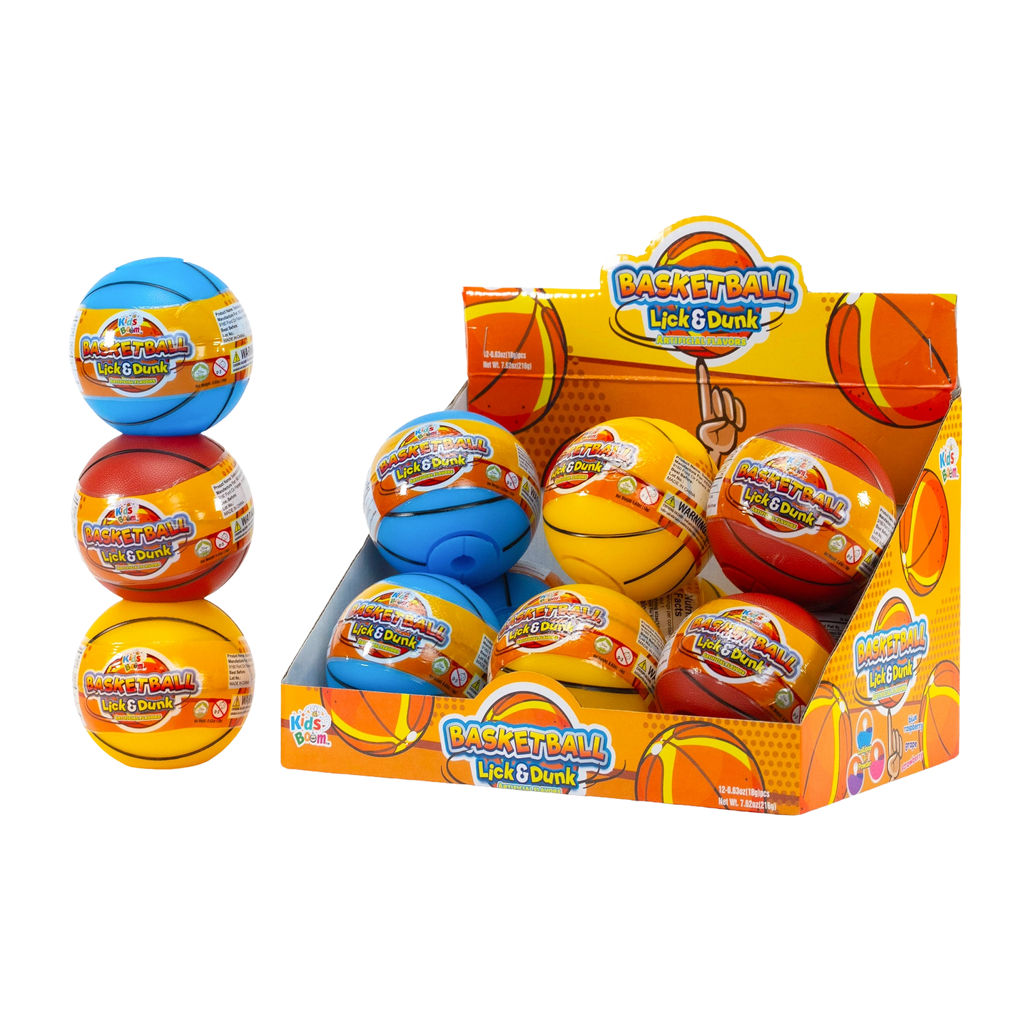 KidsBoom™ Basketball Lick & Dunk-12pcs (18 g Each) |  Stay Cool, Have Fun
