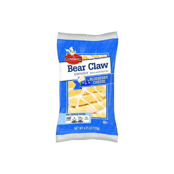 Cloverhill Bakery Bear Claw Danish - Blueberry Cheese - 25.5 oz (6-Pack)