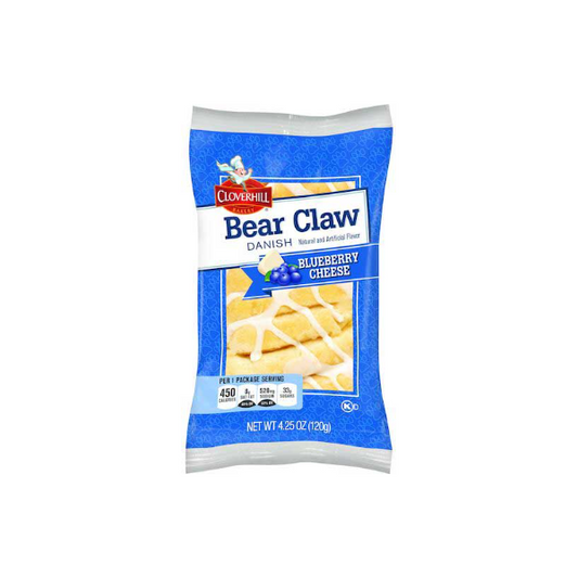 Cloverhill Bakery Bear Claw Danish - Blueberry Cheese - 4.25 oz (6-Pack)
