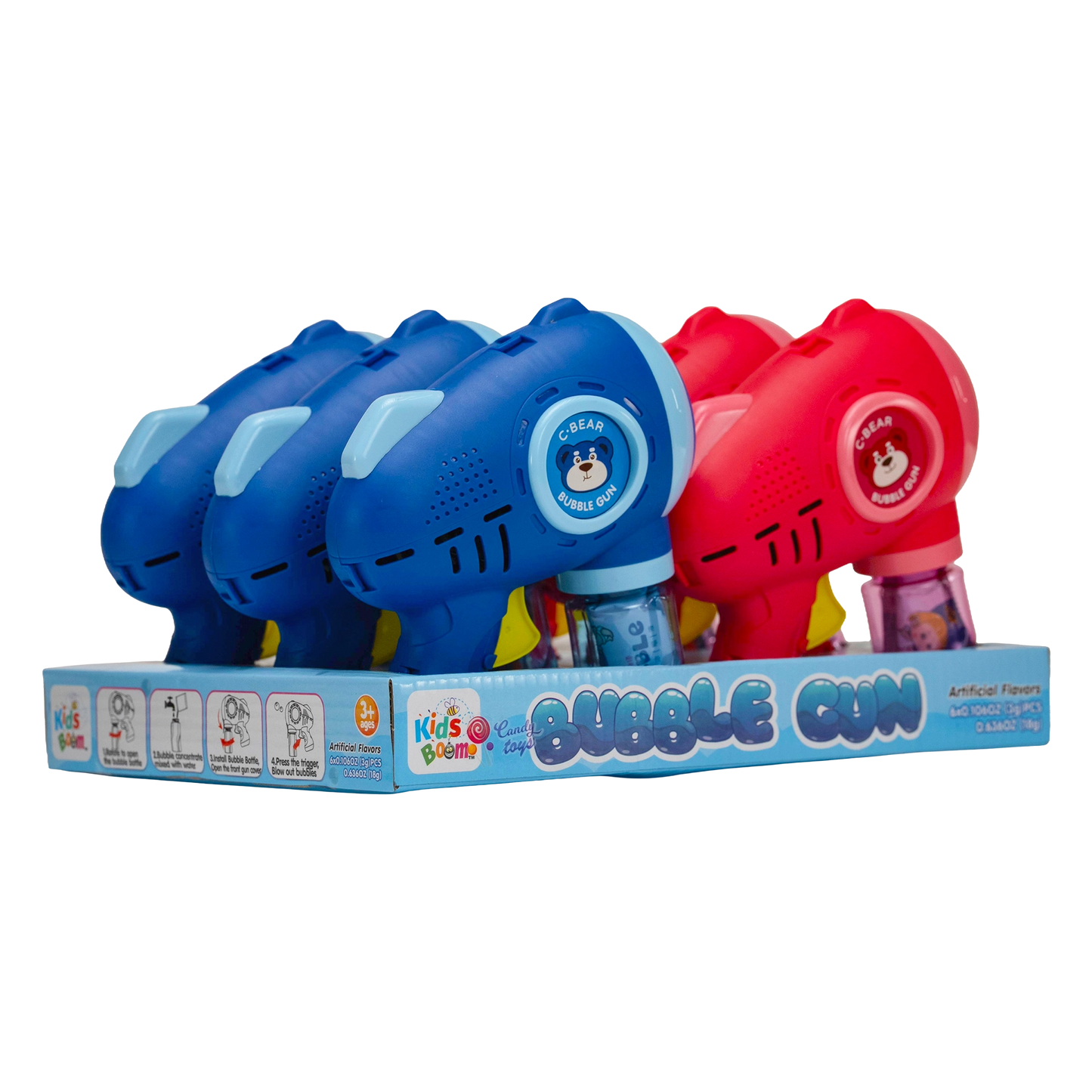 KidsBoom Bubble Gun- 6pcs (3gEach) | Bubble Blast Combo