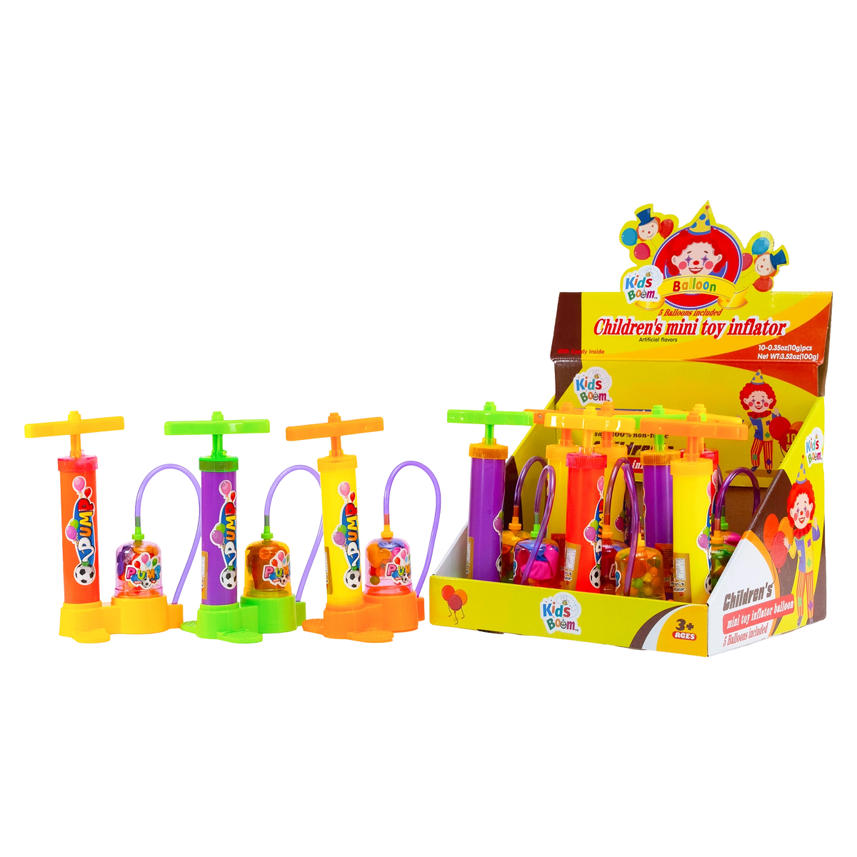 KidsBoom™ Children's Mini Toy Inflator - (10g Each) 5  Ballon Include