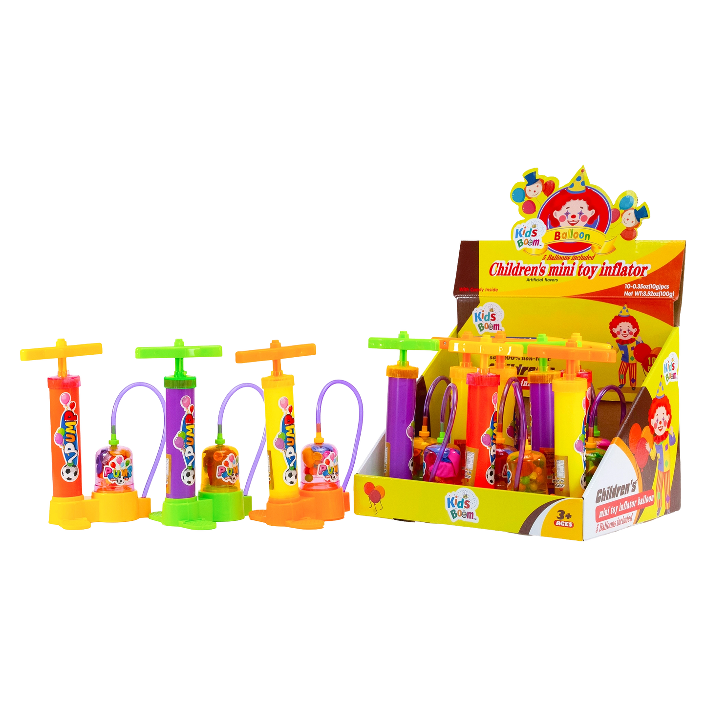 KidsBoom™ Children's Mini Toy Inflator - (10g Each) 5  Ballon Include