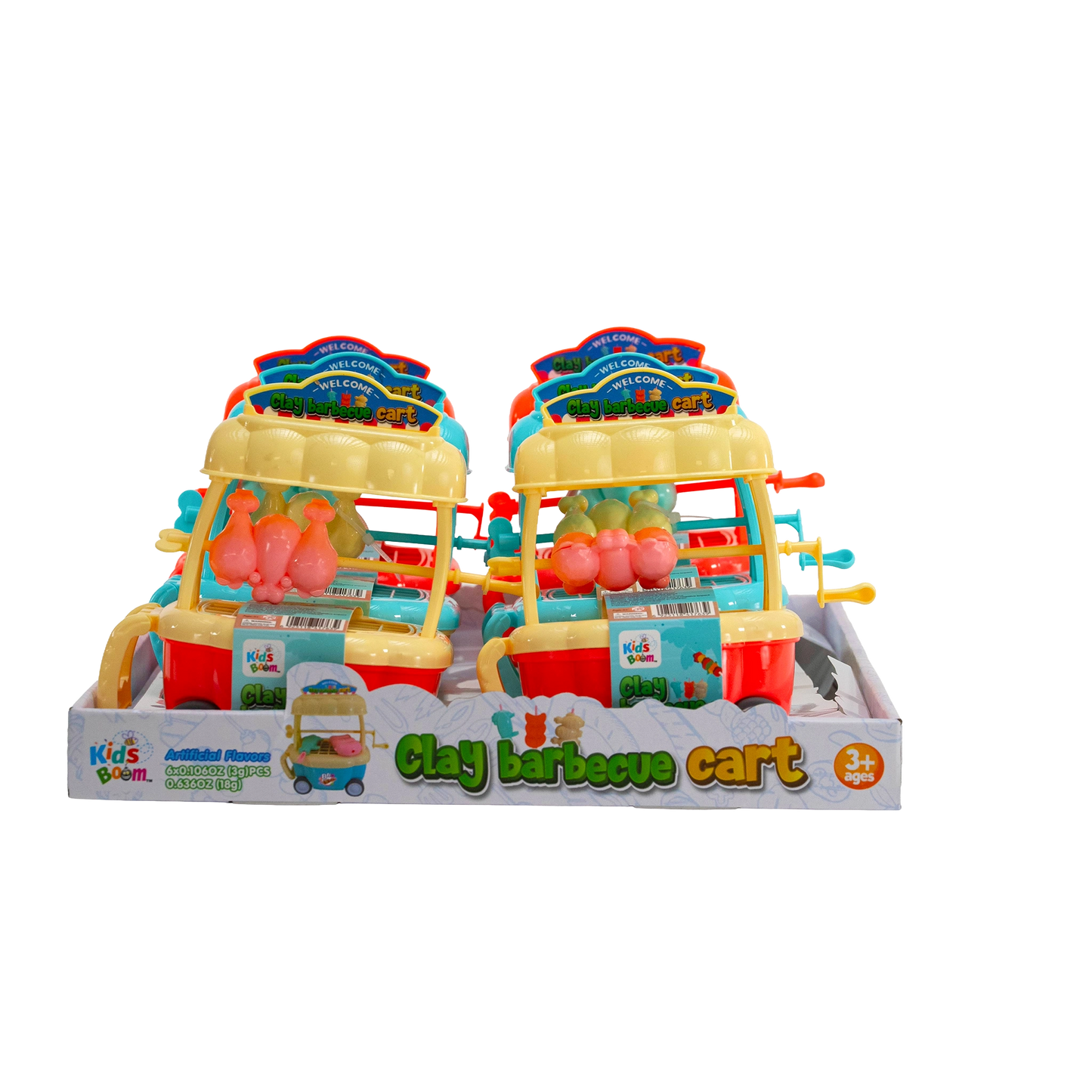 KidsBoom™ Clay Barbecue Cart-6pcs (3g Each) |Grill + Play = Creative Fun