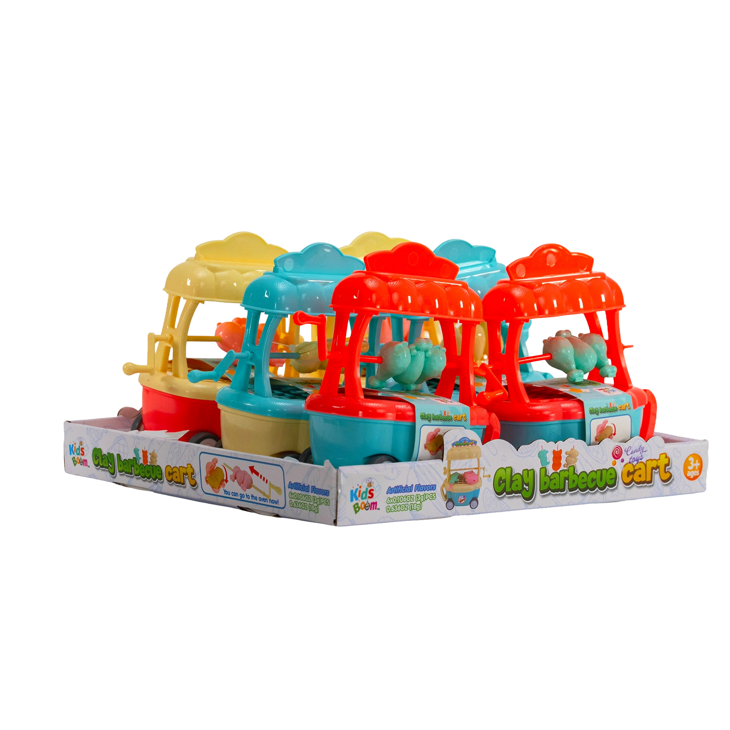KidsBoom™ Clay Barbecue Cart-6pcs (3g Each) |Grill + Play = Creative Fun