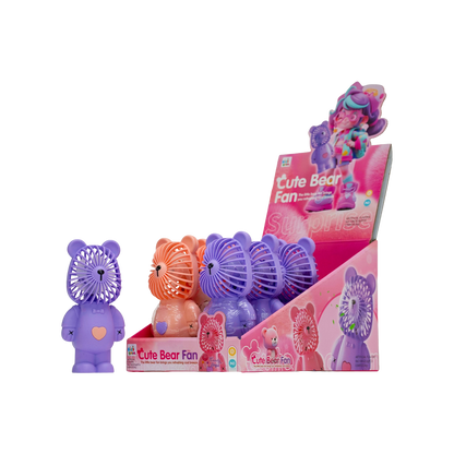 KidsBoom™ Cute Bear Fan-8pcs (3g Each) | Cool + Cute