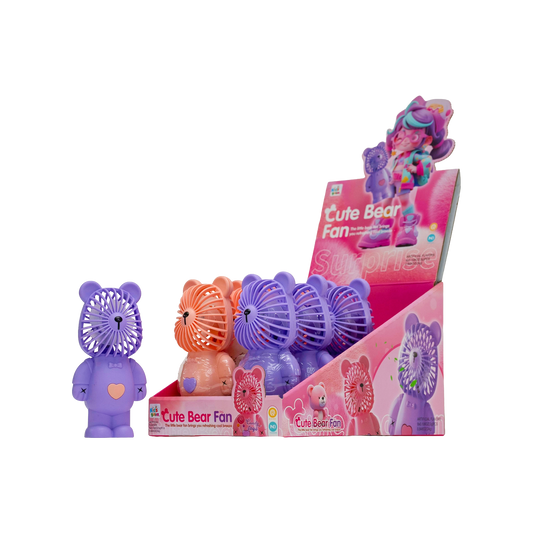 KidsBoom™ Cute Bear Fan-8pcs (3g Each) | Cool + Cute