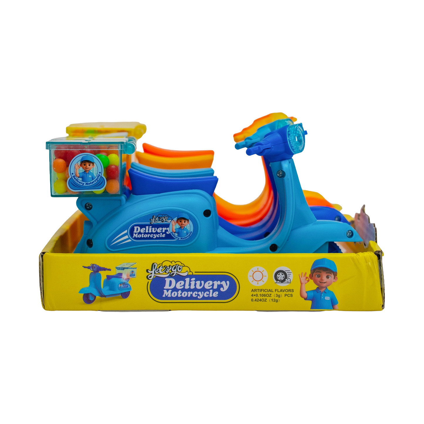 KidsBoom™ Delivery Motorcycle- 4pcs(4g Each) | Fun Toy + Creative Play