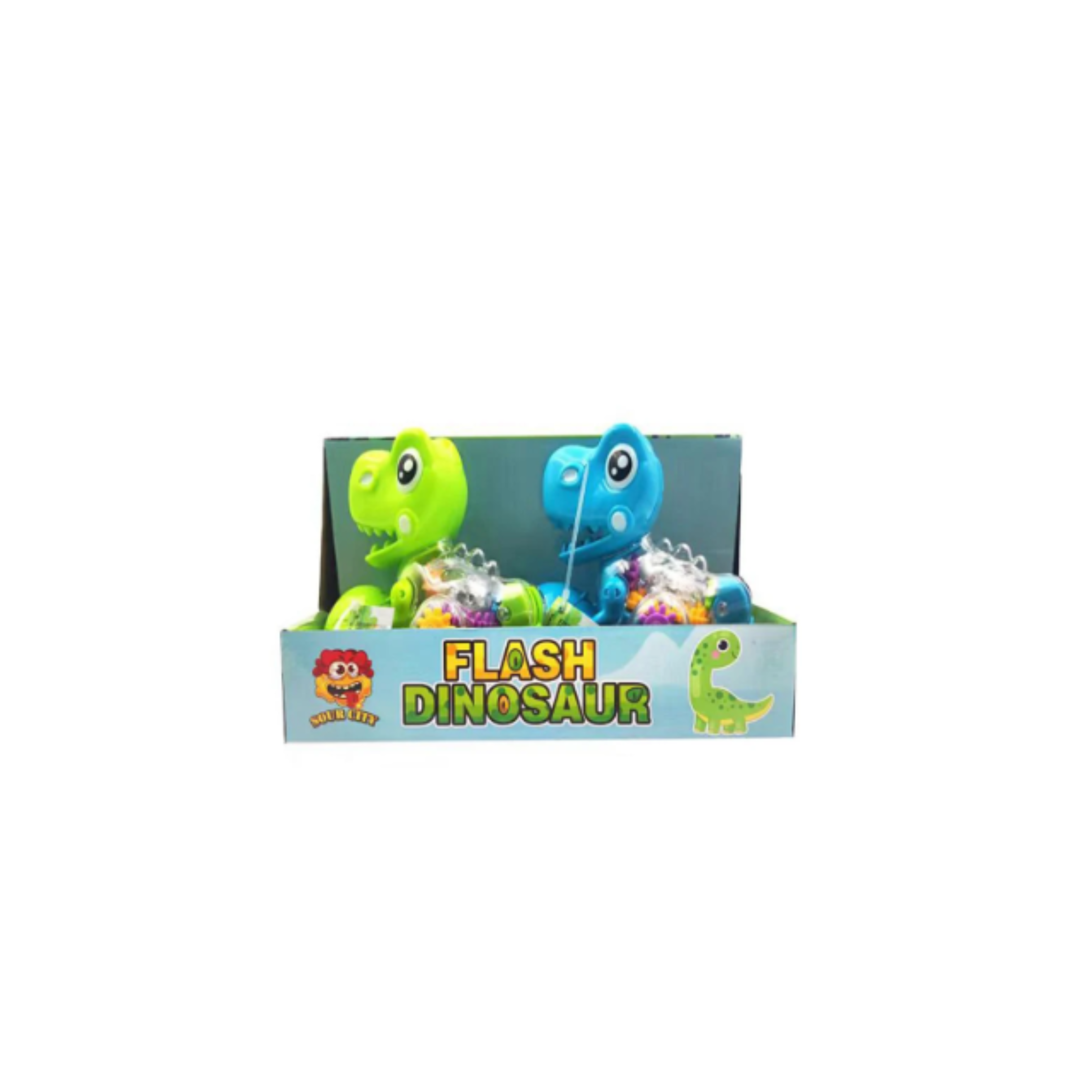 Flash Dinosaur Toy Set – 6 Pieces with Light-Up Action and Candy Surprise