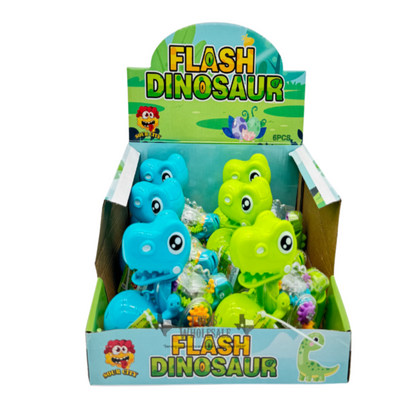 Flash Dinosaur Toy Set with 6 Light-Up Dinosaurs and Candy Inside