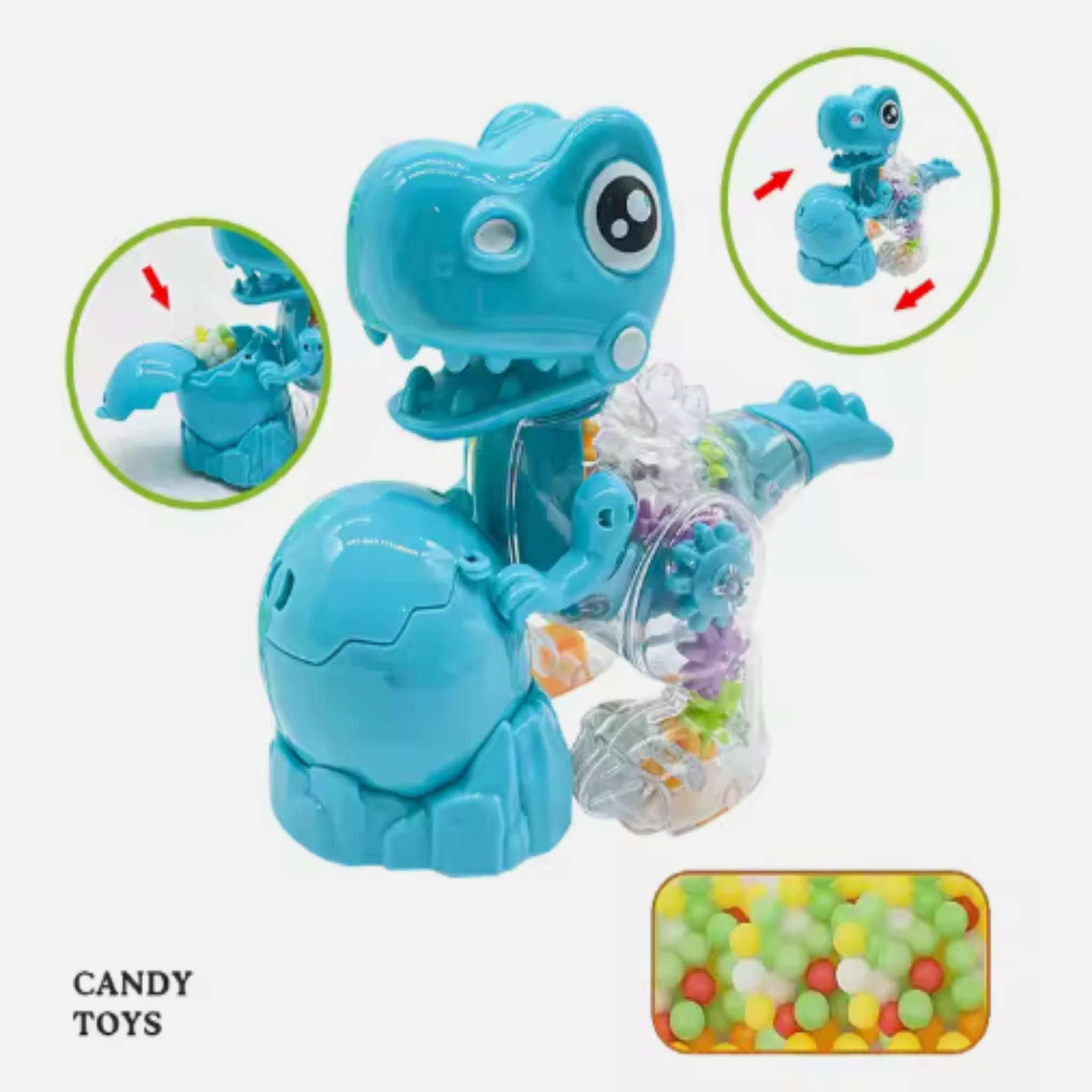 Flash Dinosaur Toy Set – 6 Pieces with Light-Up Action and Candy Surprise