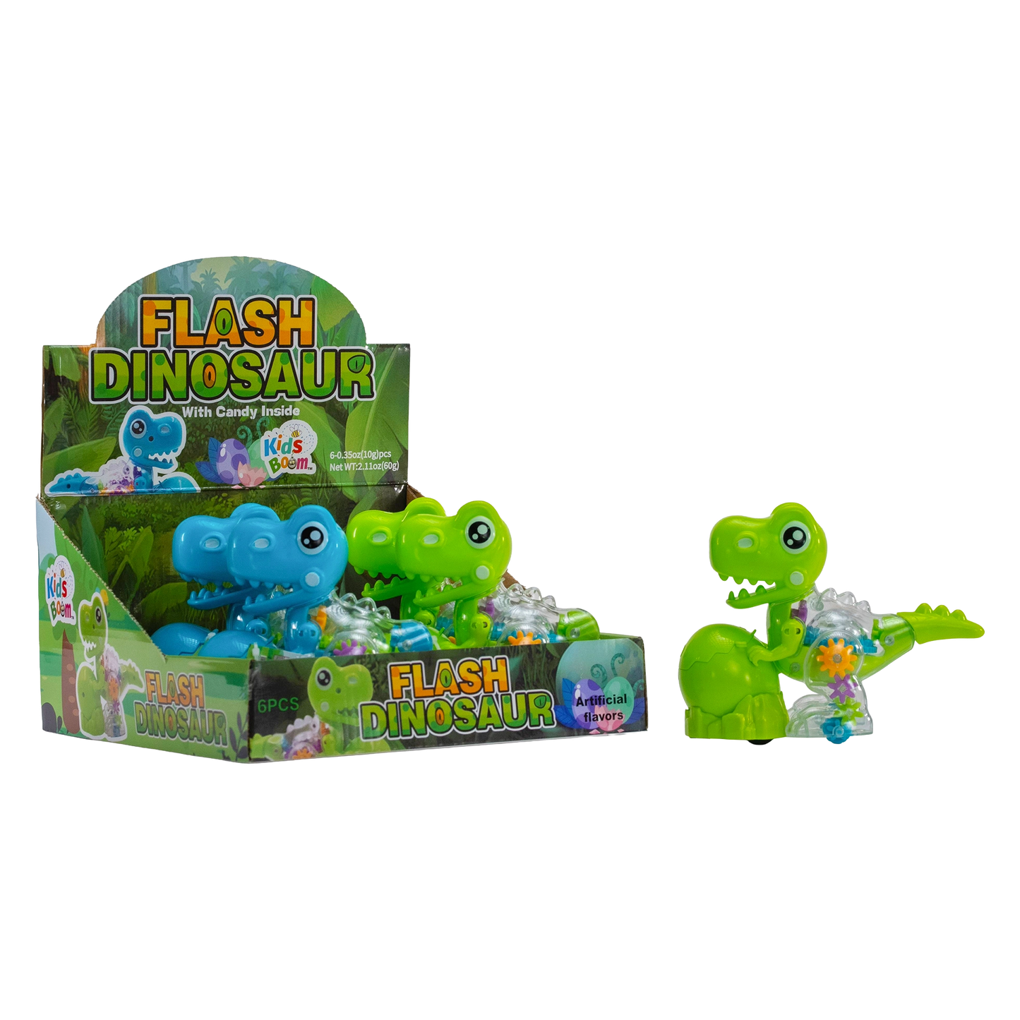 Kids Boom™ Flash Dinosaur - 6pcs ( 10g Each) |Dino Power