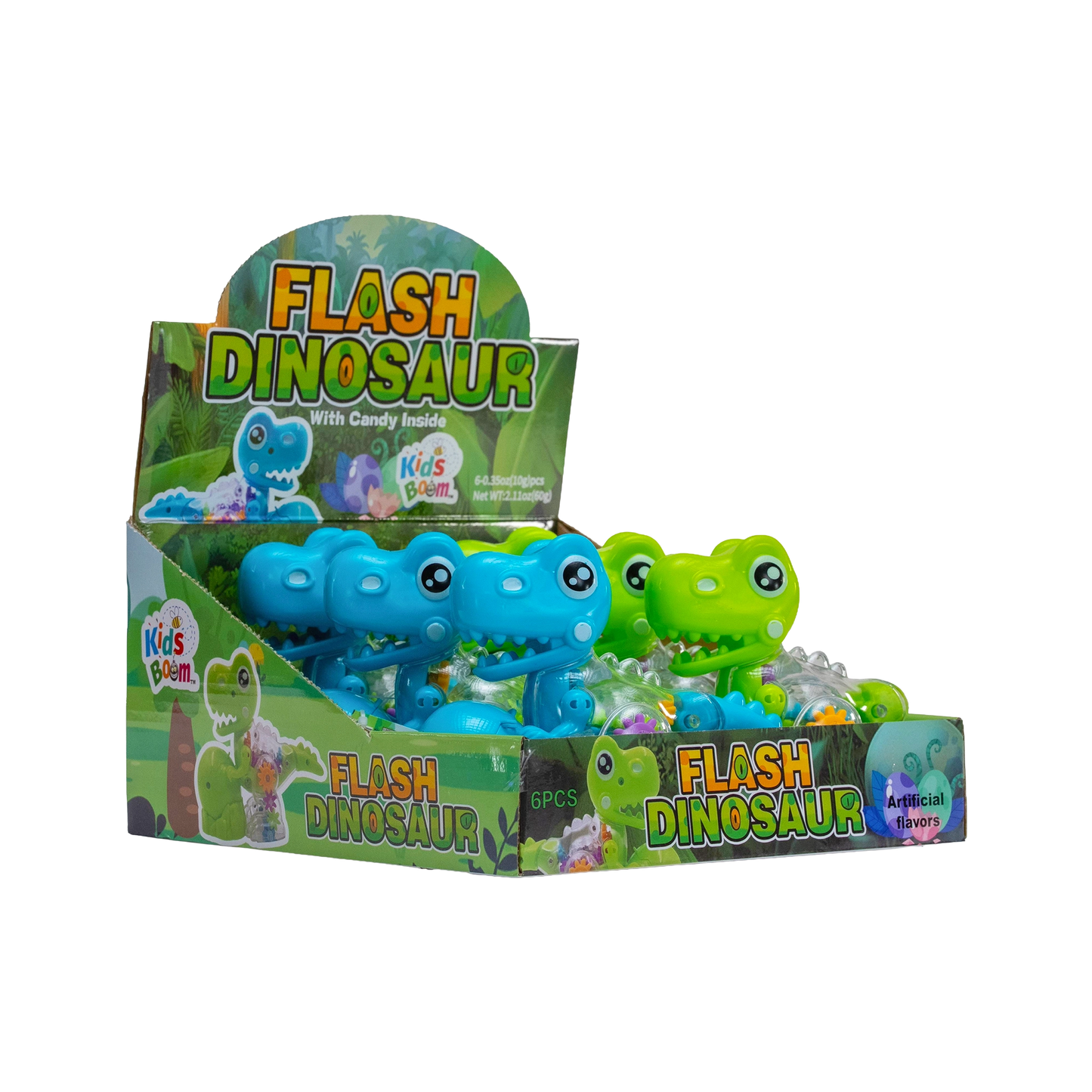Kids Boom™ Flash Dinosaur - 6pcs ( 10g Each) |Dino Power