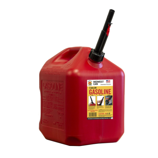 Midwest Can Auto Shut-off Gasoline Can -  1, 2, and 5 Gallon Sizes