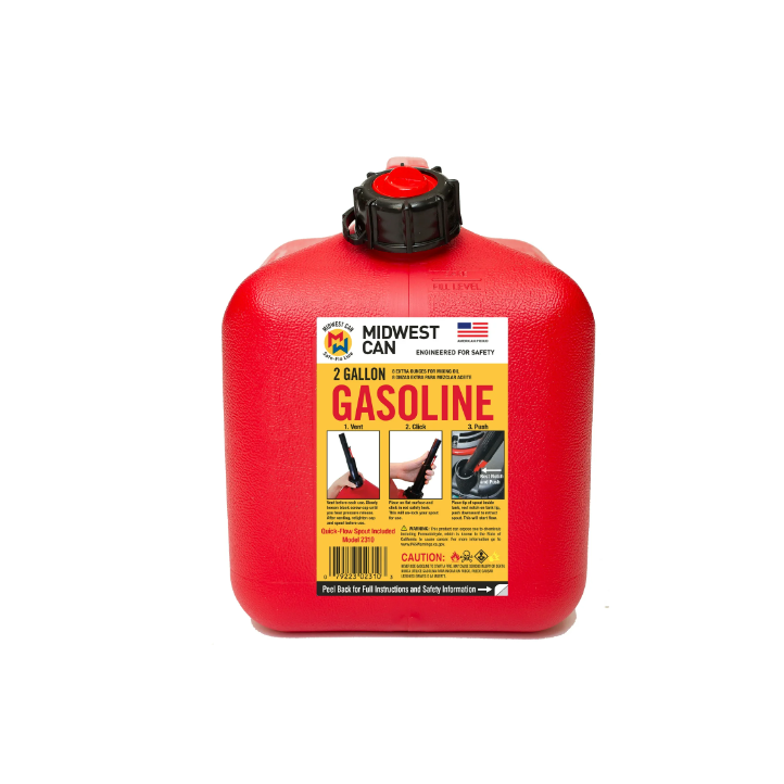 Midwest Can Auto Shut-off Gasoline Can -  1, 2, and 5 Gallon Sizes