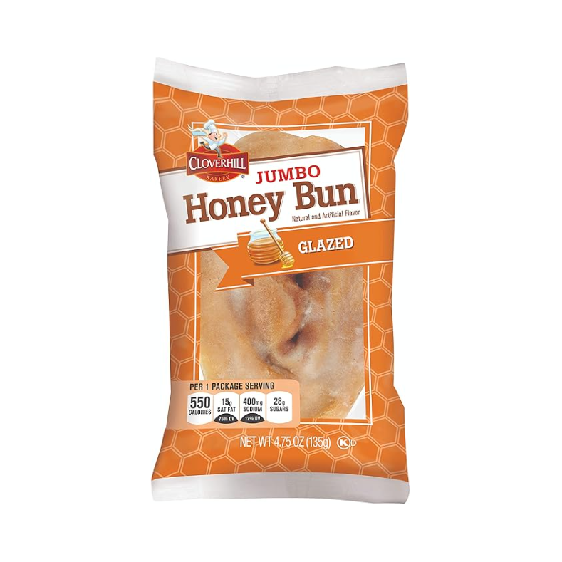 Cloverhill Bakery Jumbo Honey Bun, Glazed - 24 oz (6-Pack)