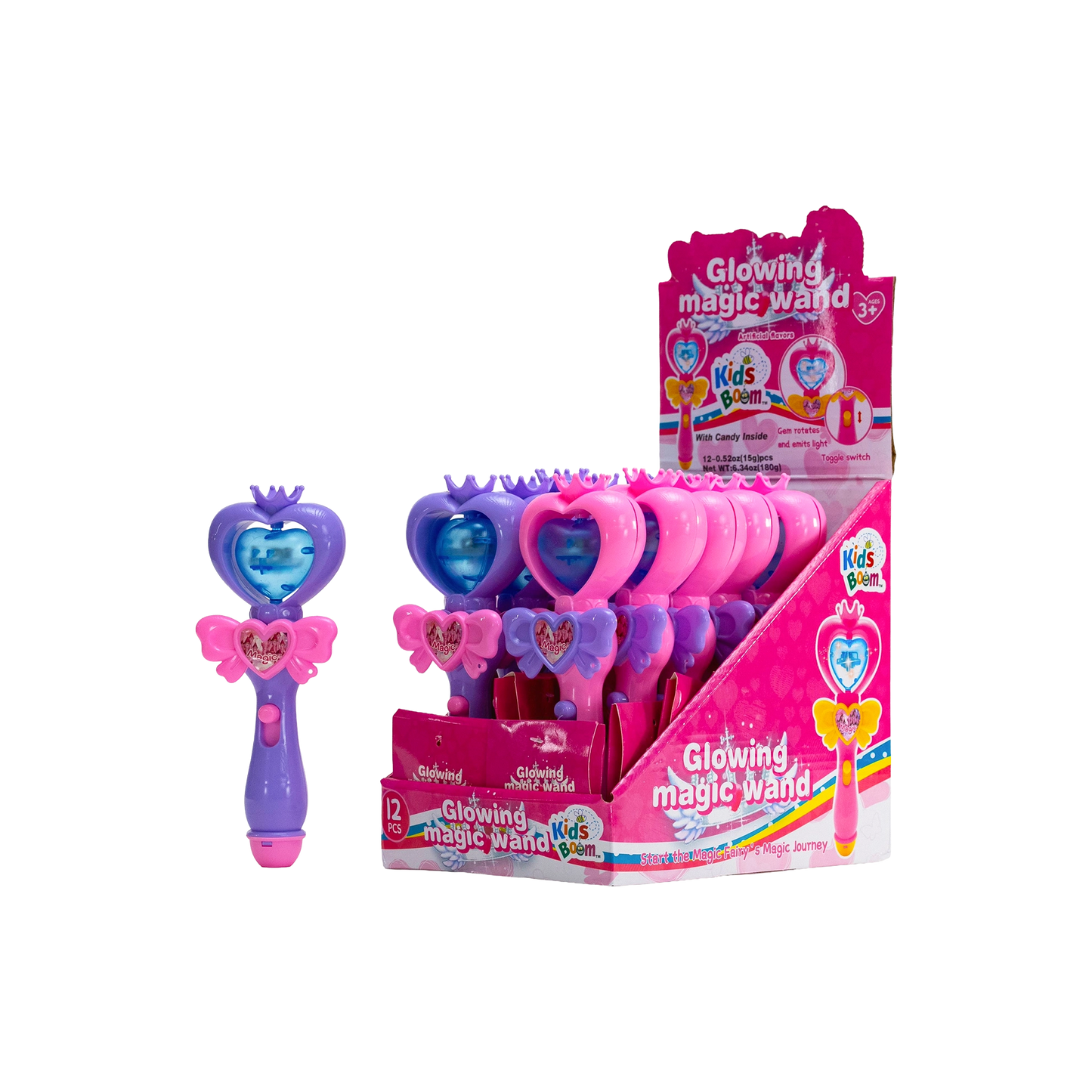 KidsBoom Glowing Magic Wand-12 pcs (5g Each) | Magical Fun + Glowing Play