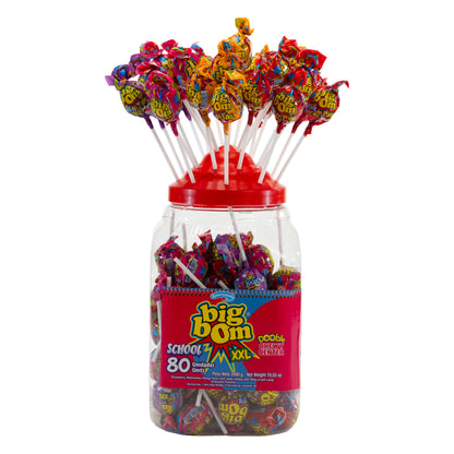Big Bom XXL School Mix – Chewy Center Fun (Jar of 80 Lollipops)