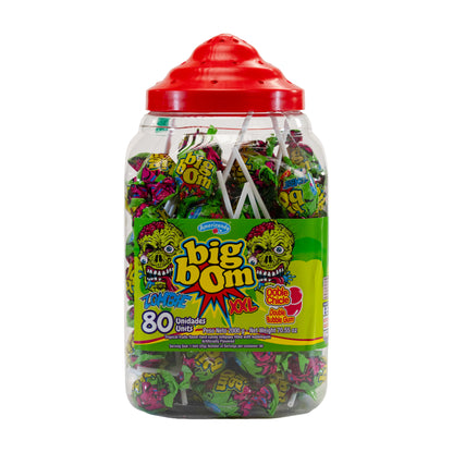 Big Bom XXL Zombie – Tropical Fruit Shock (Jar of 80 Lollipops)