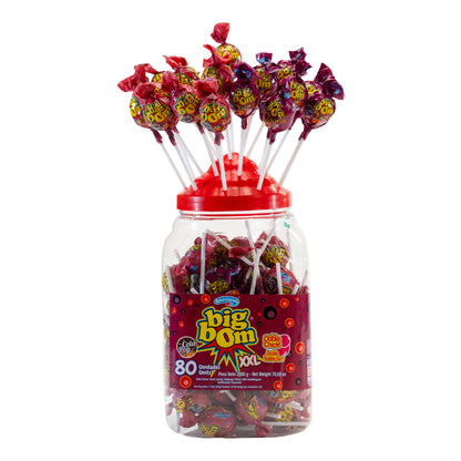 Big Bom XXL Cola Pop – Fizzy Cola Blast (Jar of 80 Lollipops)