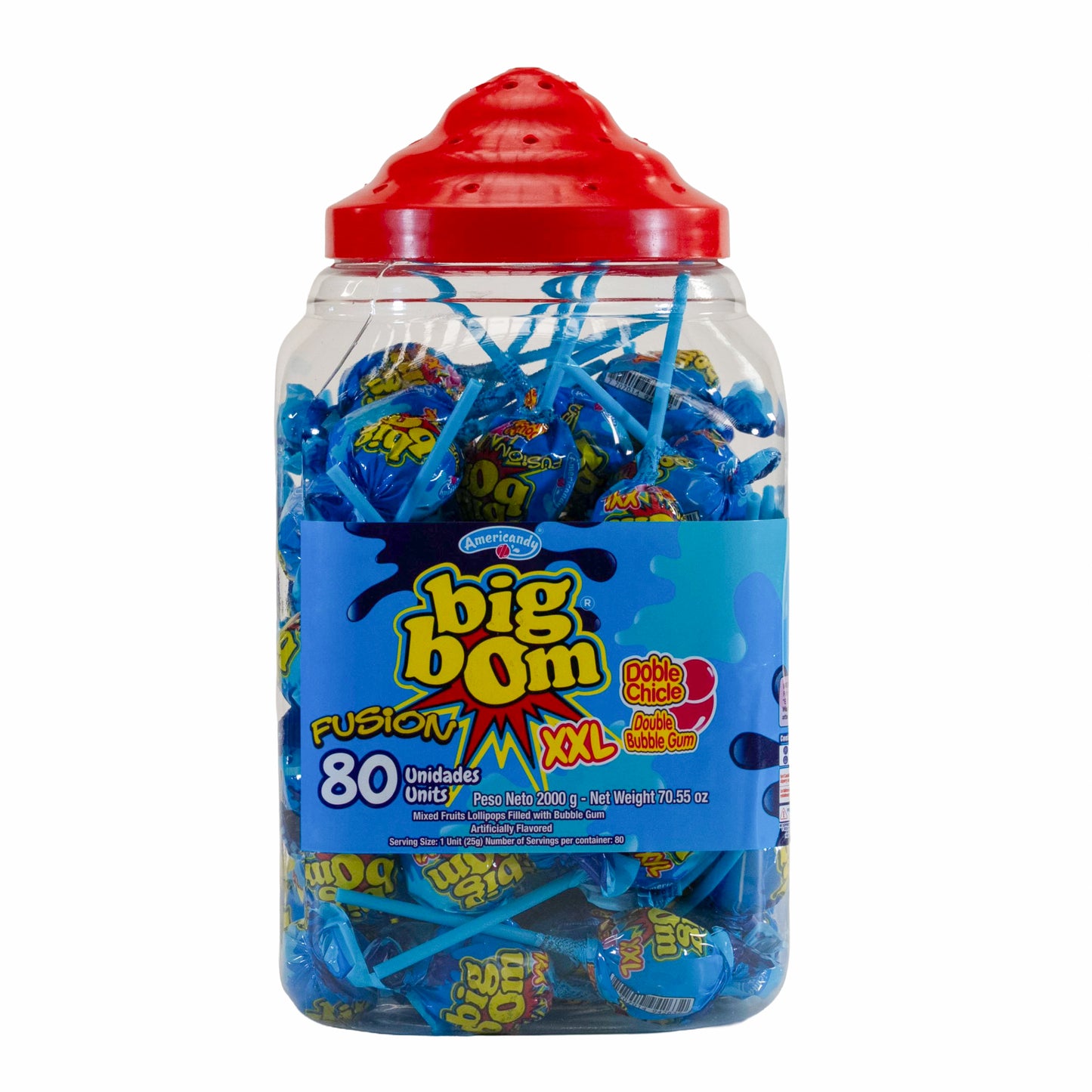 Big Bom Fusion XXL – Double Flavor Fun (Jar of 80 Lollipops)