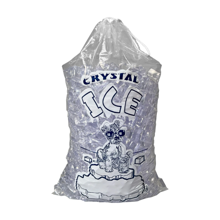 10 lbs Crystal Drawstring Ice Bags - 400 Count per Case