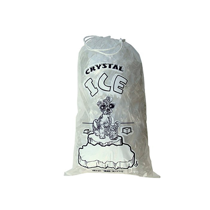 8 lbs Crystal Drawstring Ice Bags - 400 Count per Case